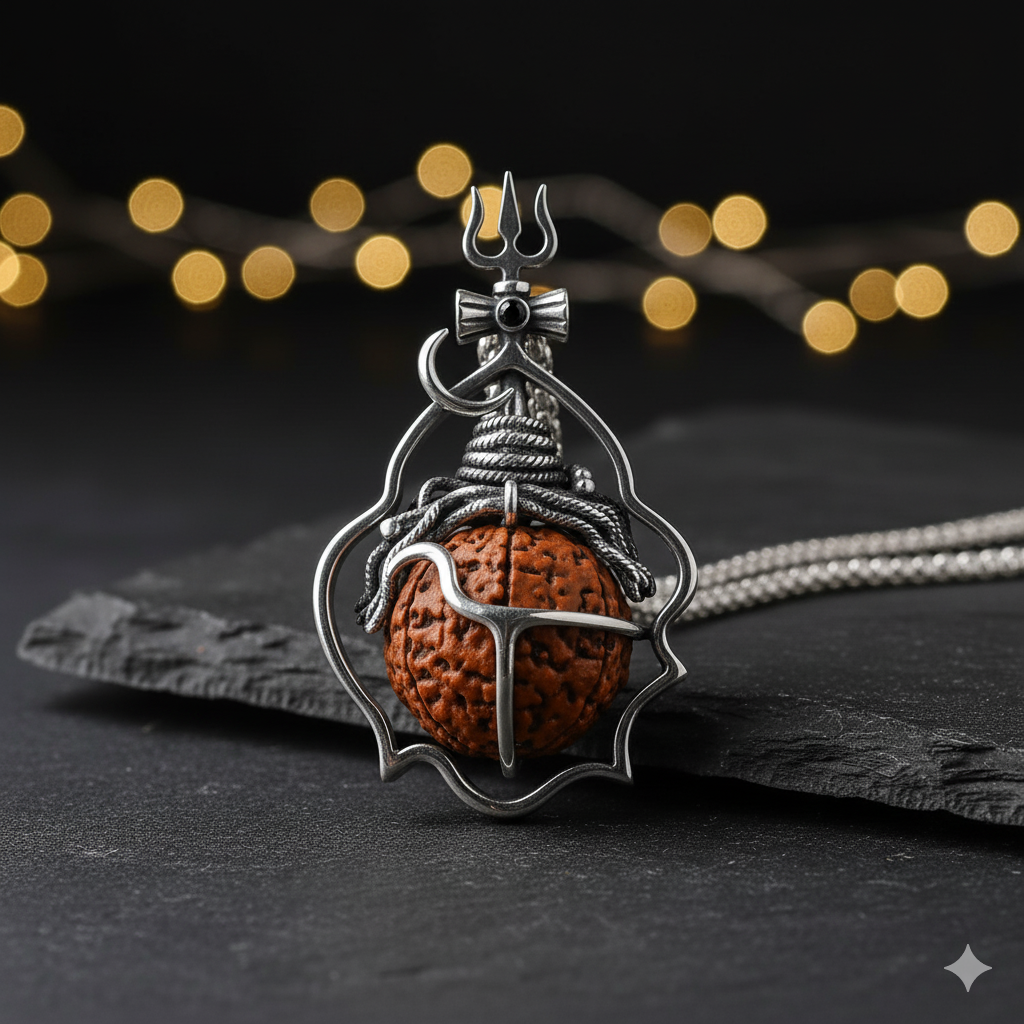 Shiva Rudraksh Pendant - A Confluence of Power, Peace, and Well-being