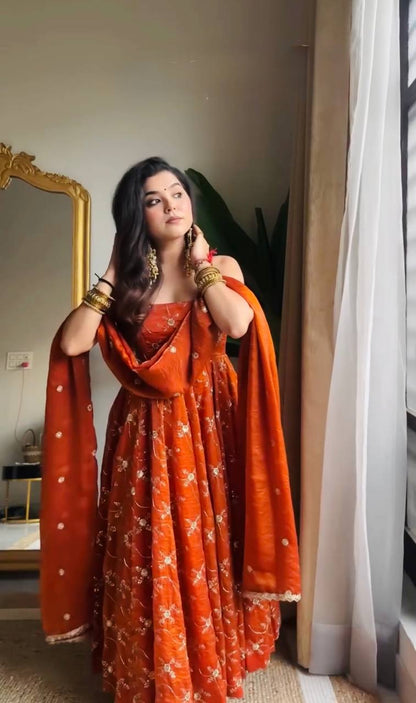 Radiant Elegance: A Vision in Orange Glamour