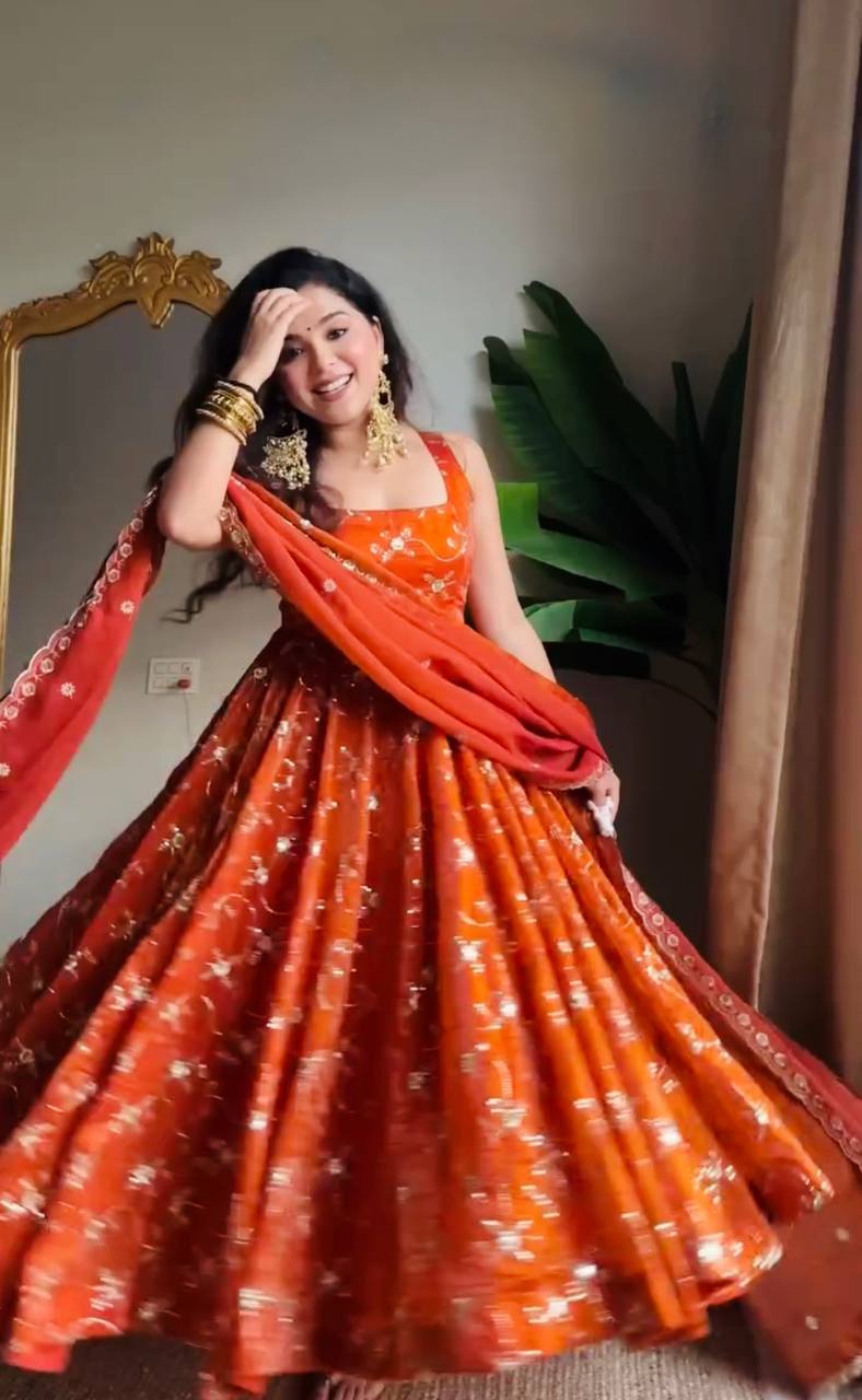 Radiant Elegance: A Vision in Orange Glamour