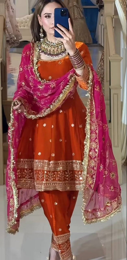 Premium Patiala Suit with Embroidered Dupatta