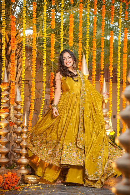Festive Royalty Wine Anarkali Set