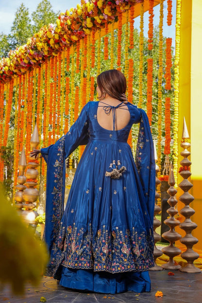 Festive Royalty Wine Anarkali Set