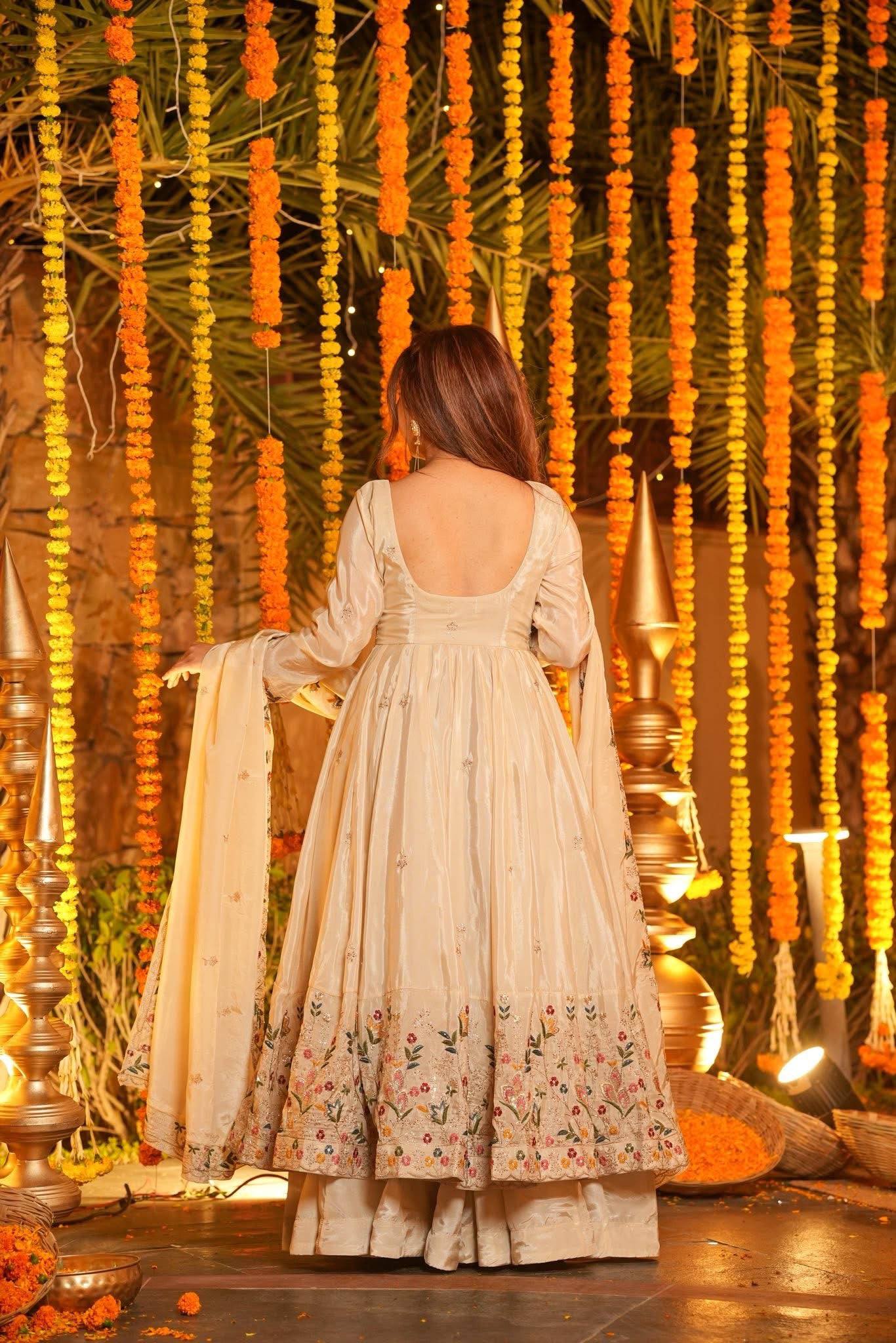 Festive Royalty Wine Anarkali Set